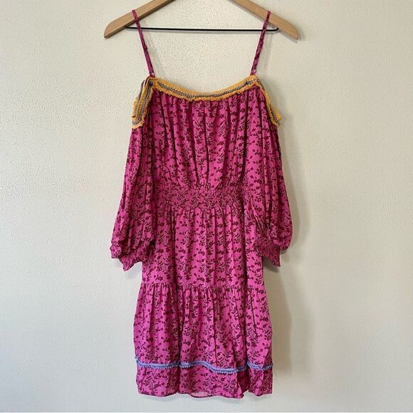 NWT Betsey Johnson Pink/Purple Vines of Bali Mini Dress - Size: Small - Picture 3 of 13